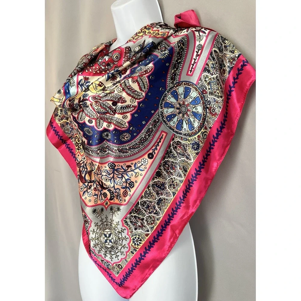 Women's Scarf 100% Silk Feel‎ Polyester Multicolor 35
